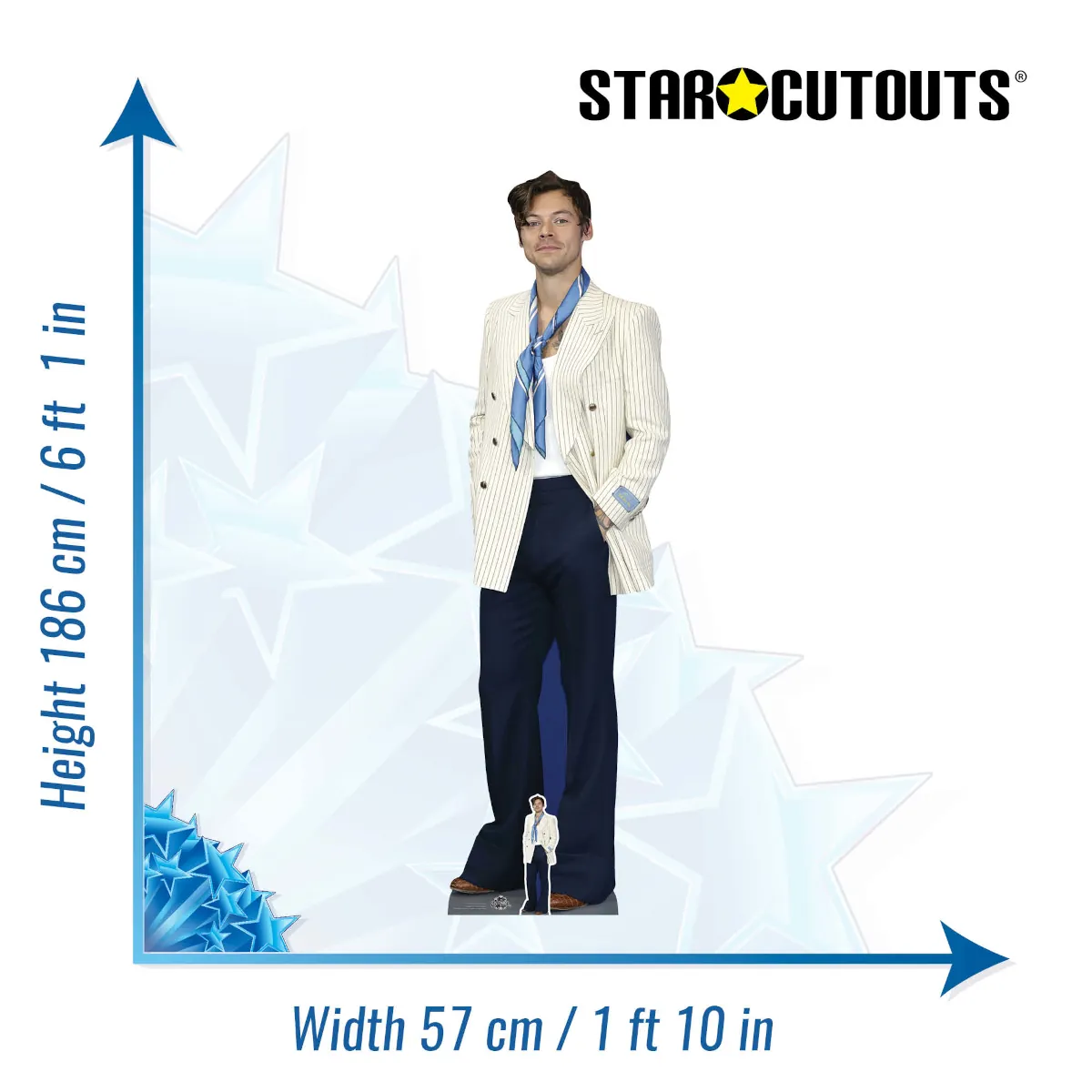 CS1055 Harry Styles 'White Jacket' (English Singer Songwriter) Lifesize + Mini Cardboard Cutout Standee Size