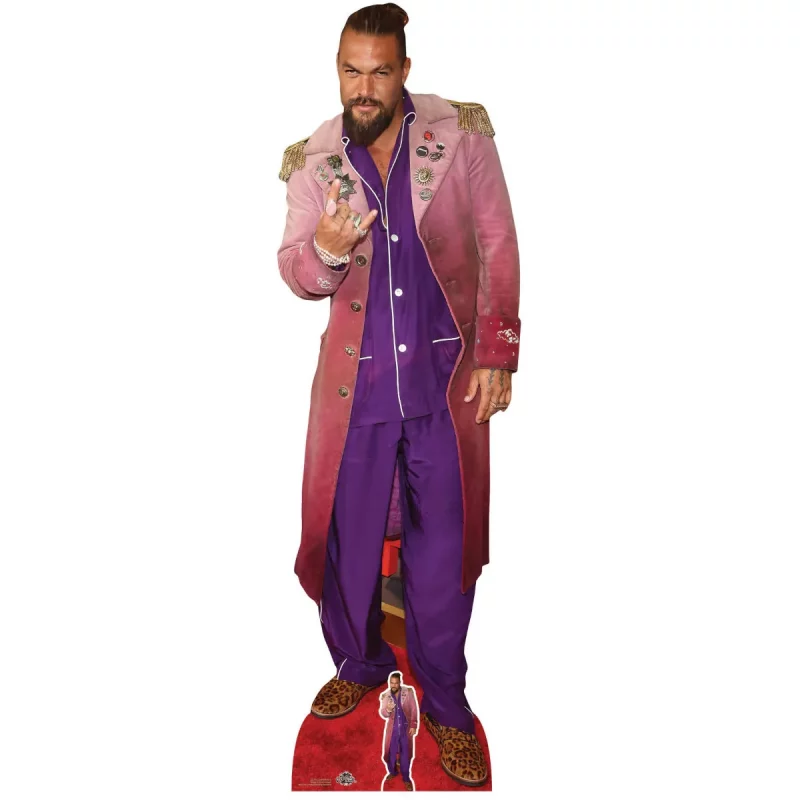 CS1056 Jason Momoa 'Purple Suit' (American Actor) Lifesize + Mini Cardboard Cutout Standee Front