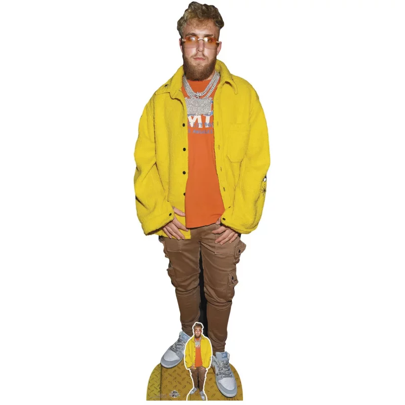 CS1069 Jake Paul 'Yellow Jacket' (American Media Personality) Lifesize + Mini Cardboard Cutout Standee Front