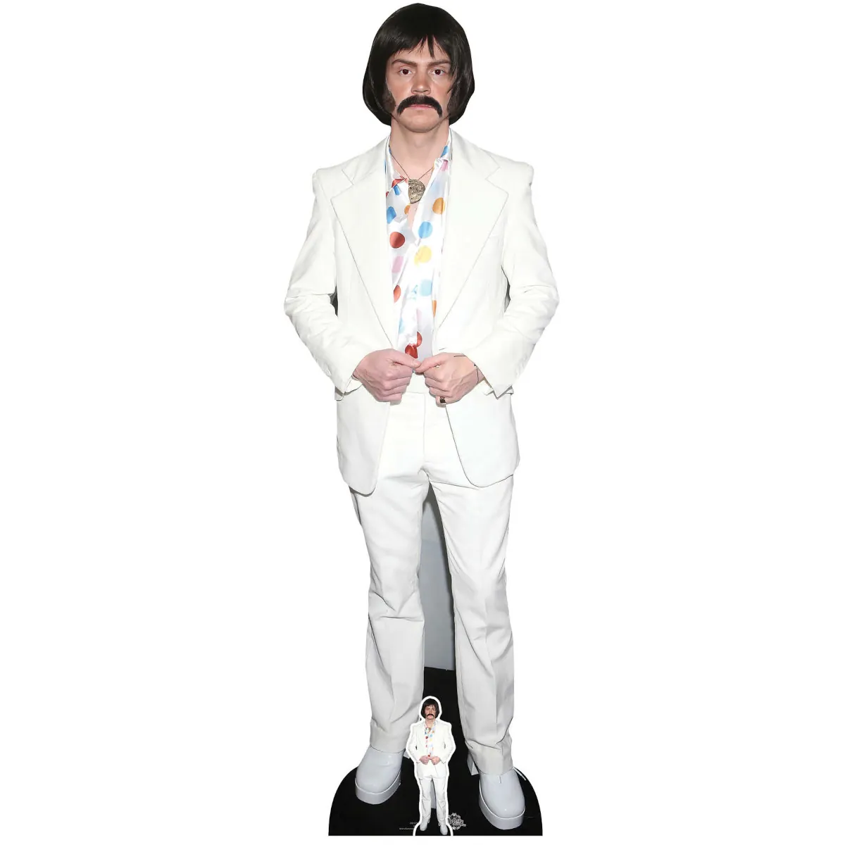 CS1076 Evan Peters 'White Suit' (American Actor) Lifesize + Mini Cardboard Cutout Standee Front