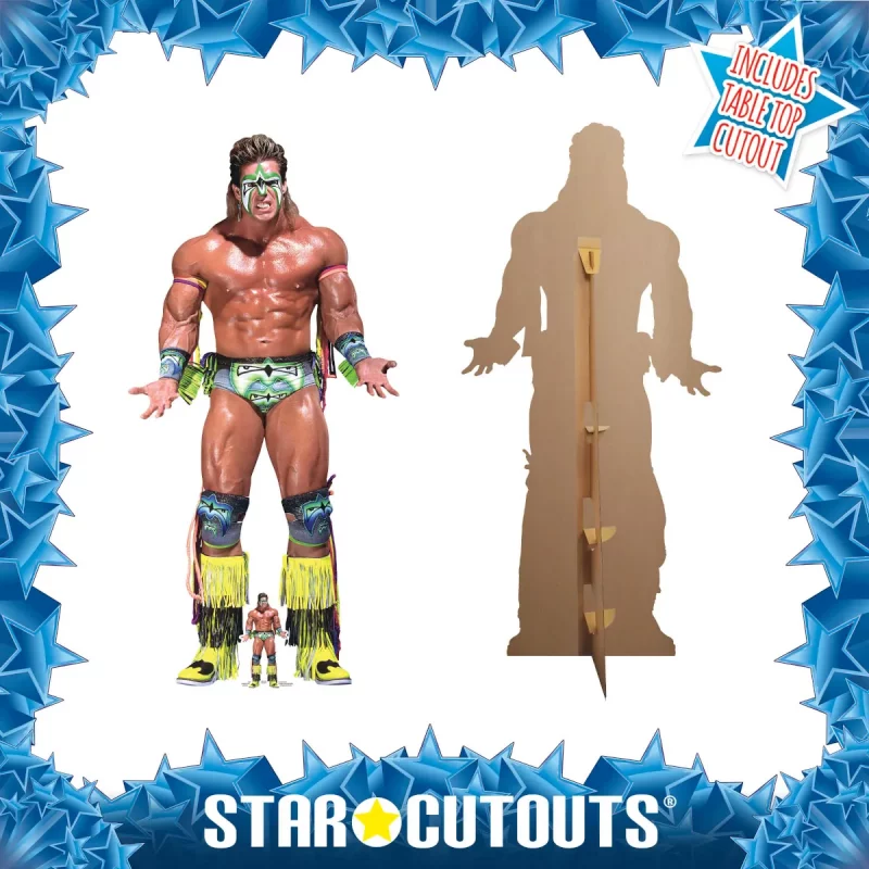 SC4190 The Ultimate Warrior (WWE) Official Lifesize + Mini Cardboard Cutout Standee Frame