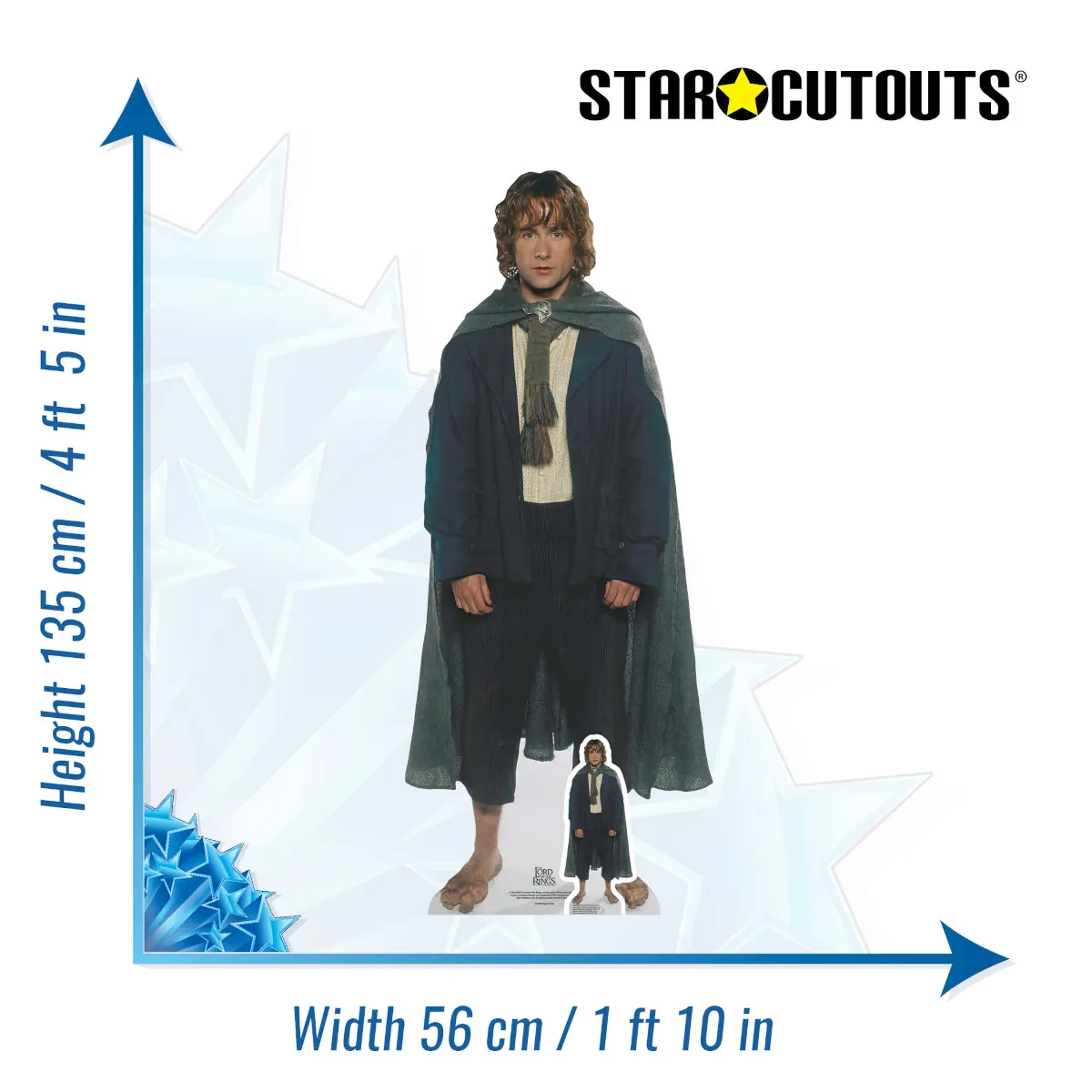 SC4200 Peregrin Took 'Pippin' (The Lord of the Rings) Lifesize + Mini Cardboard Cutout Standee Size