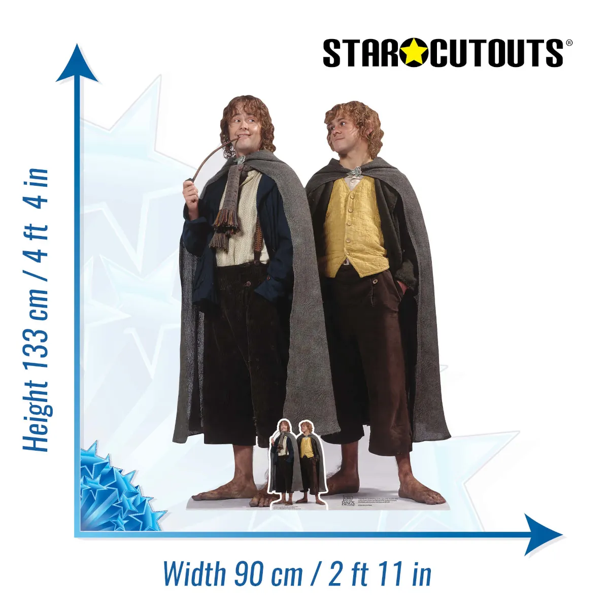 SC4202 Pippin & Merry (The Lord of the Rings) Double Lifesize + Mini Cardboard Cutout Standee Size