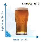 SC4209 Fresh Pint of Beer (Party Prop) Large Cardboard Cutout Standee Size