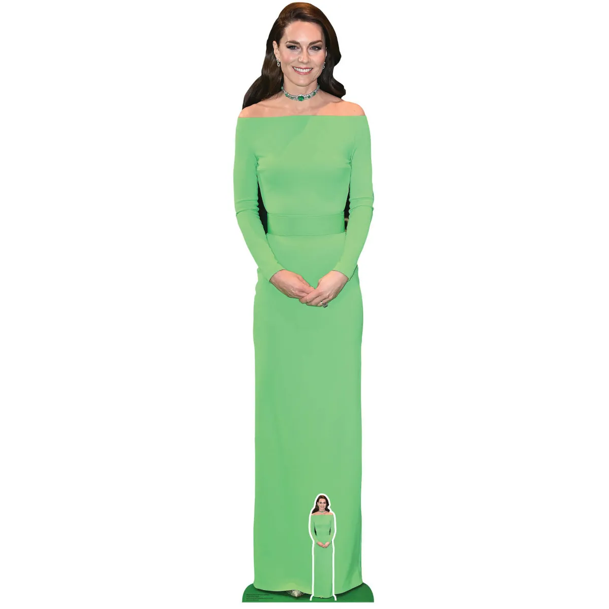 SC4214 Catherine Princess of Wales 'Green Dress' (British Royal) Lifesize + Mini Cardboard Cutout Standee Front
