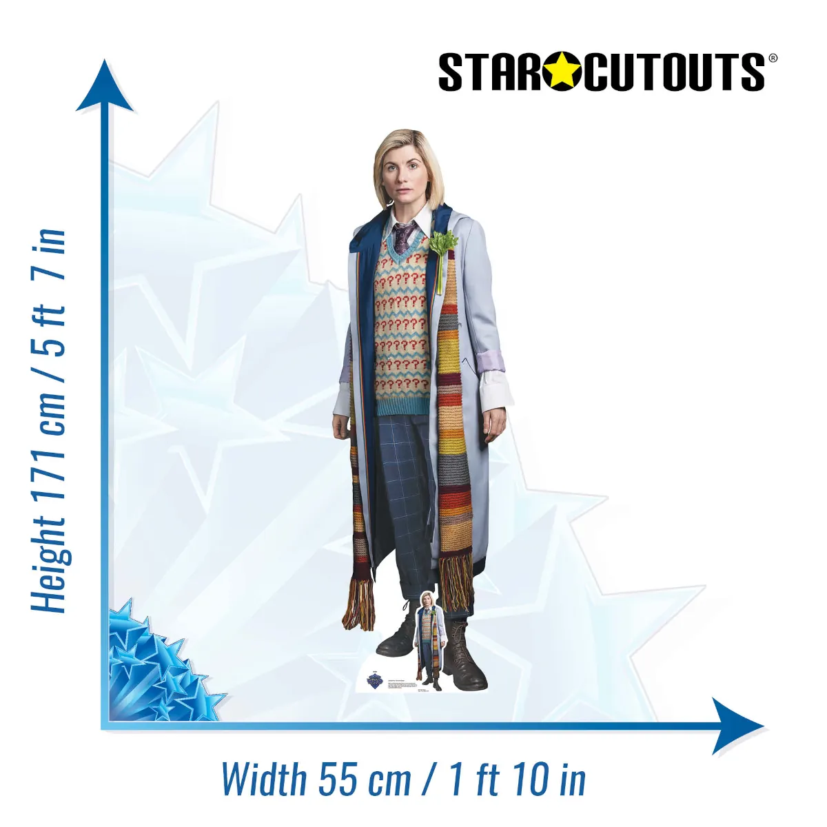 SC4229 The Thirteenth Doctor 'Jodie Whittaker' (Doctor Who) Lifesize + Mini Cardboard Cutout Standee Size