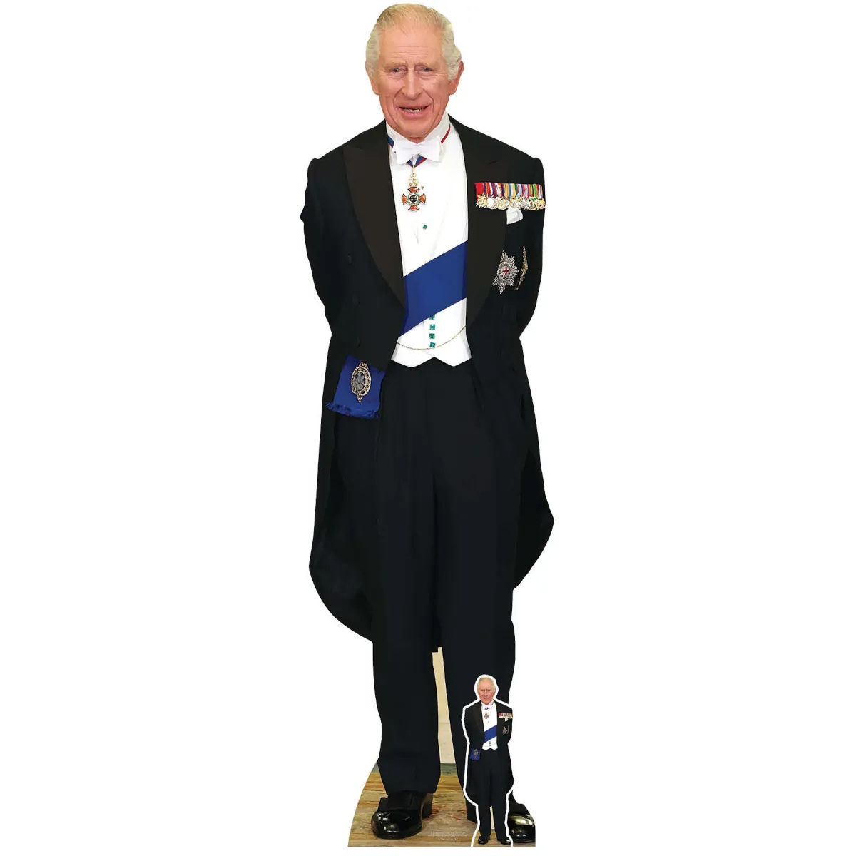 SC4231 King Charles III 'Medals' (British Royal) Lifesize + Mini Cardboard Cutout Standee Front