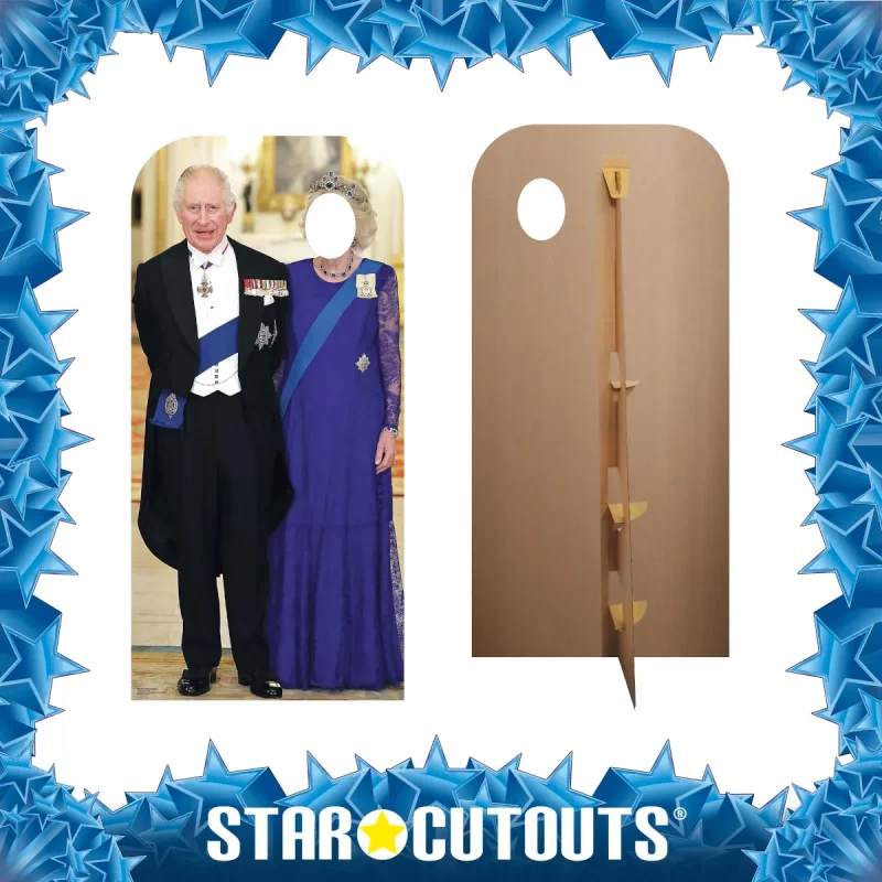 SC4336 King Charles III & Queen Camilla (British Royals) Lifesize Stand-In Cardboard Cutout Standee Frame