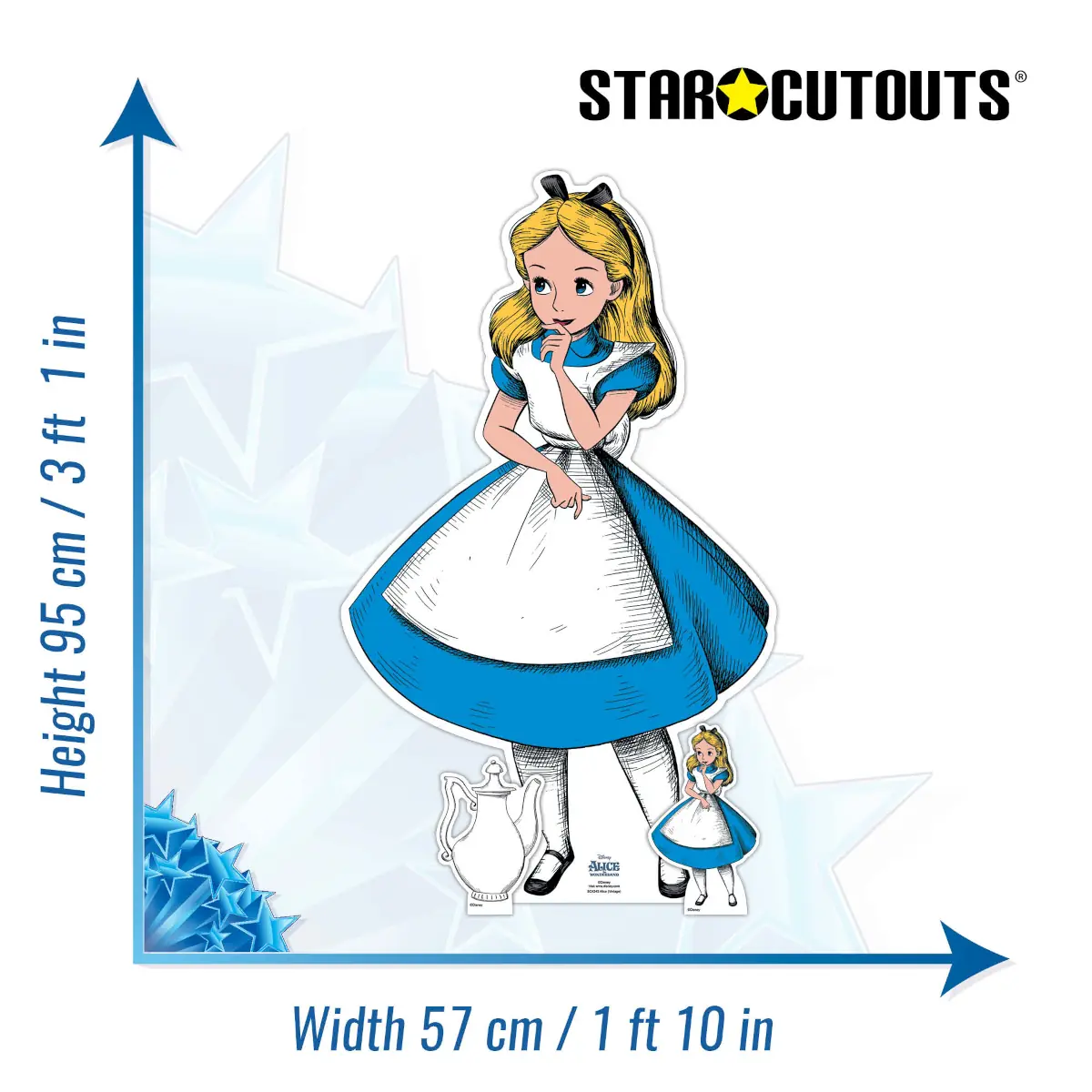 Alice Disney Alice in Wonderland Official Small + Minis Cardboard Cutout Size