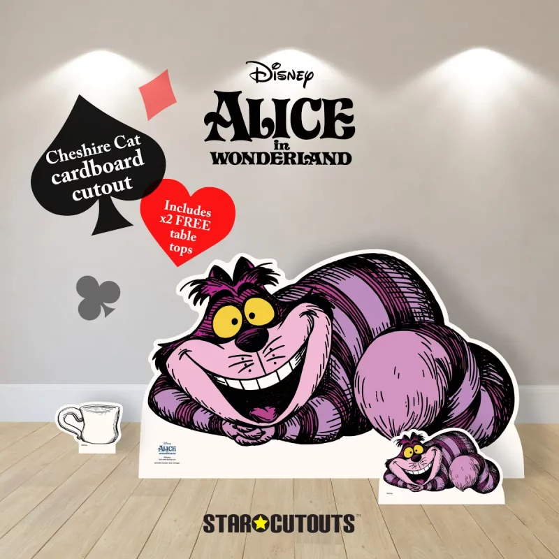 Cheshire Cat Disney Alice in Wonderland Official Small + Minis Cardboard Cutout Room