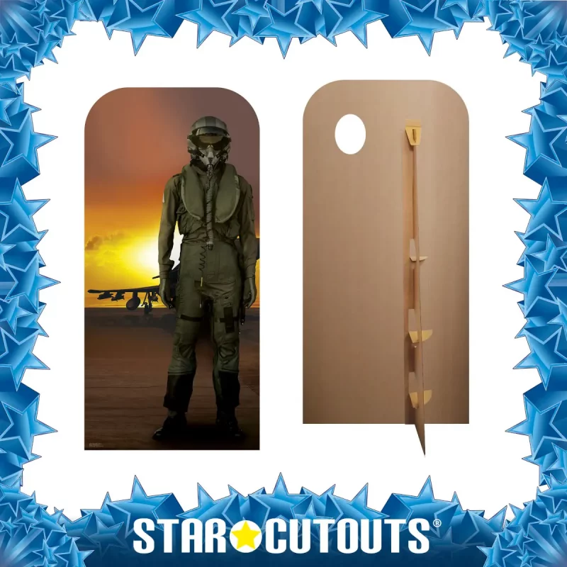 Fighter Pilot Lifesize Stand-In Cardboard Cutout Standee Frame