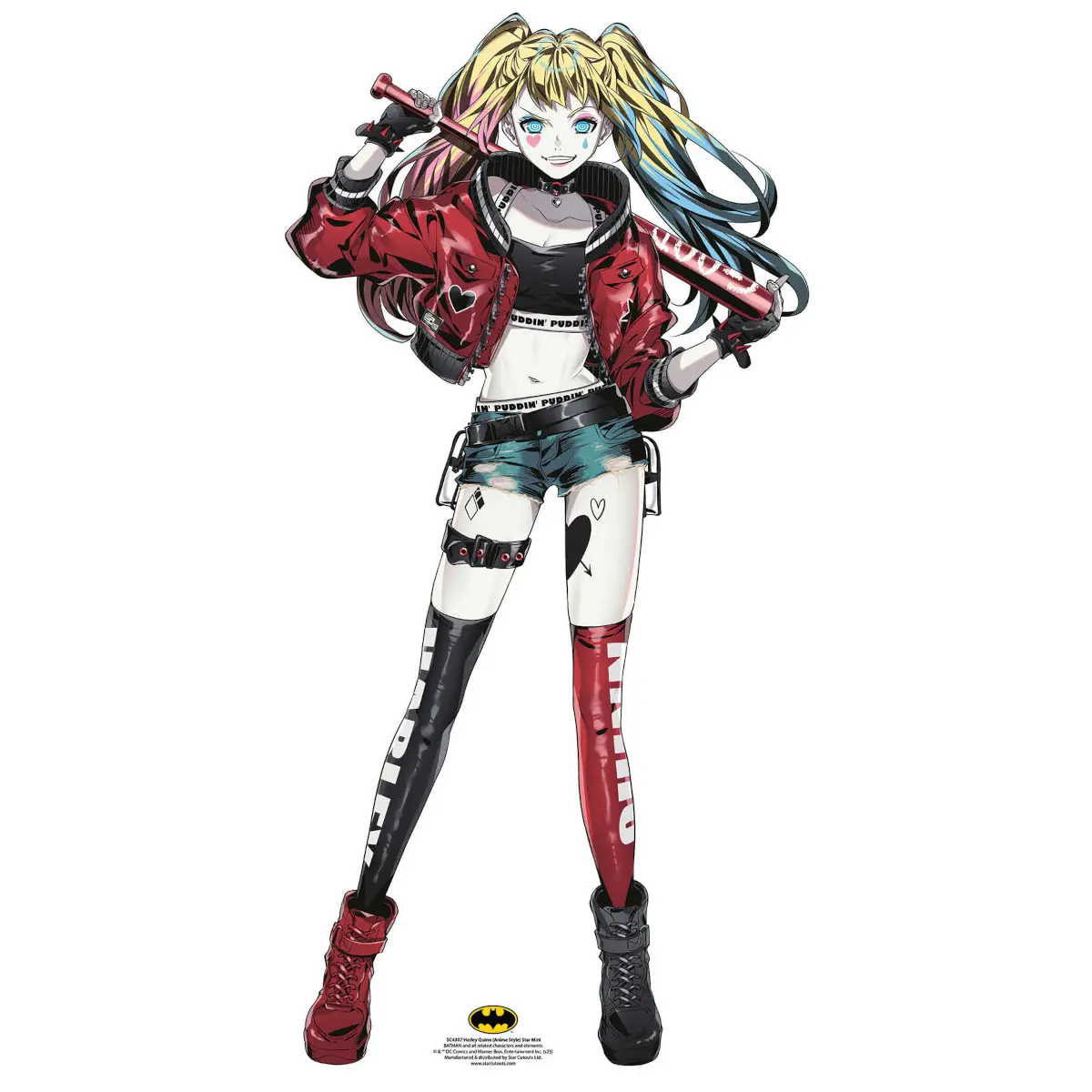 Harley Quinn Anime Style DC Comics Official Mini Cardboard Cutout Front