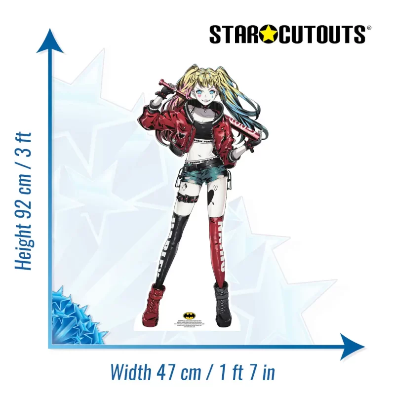 Harley Quinn Anime Style DC Comics Official Mini Cardboard Cutout Size