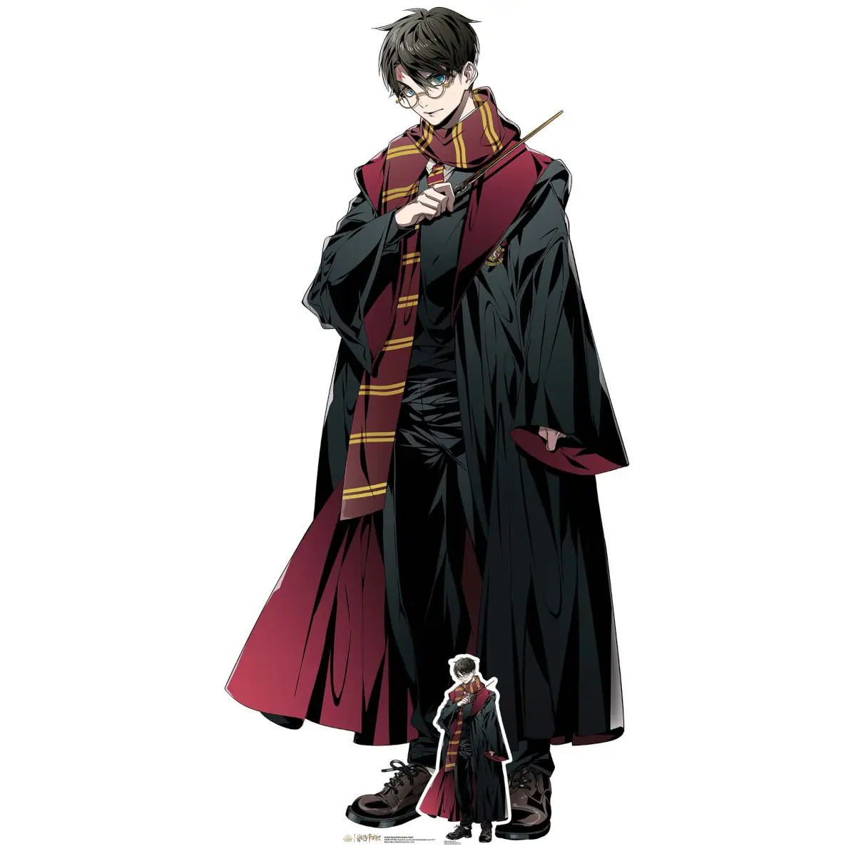 Harry Potter Anime Style Harry Potter Official Lifesize + Mini Cardboard Cutout Front