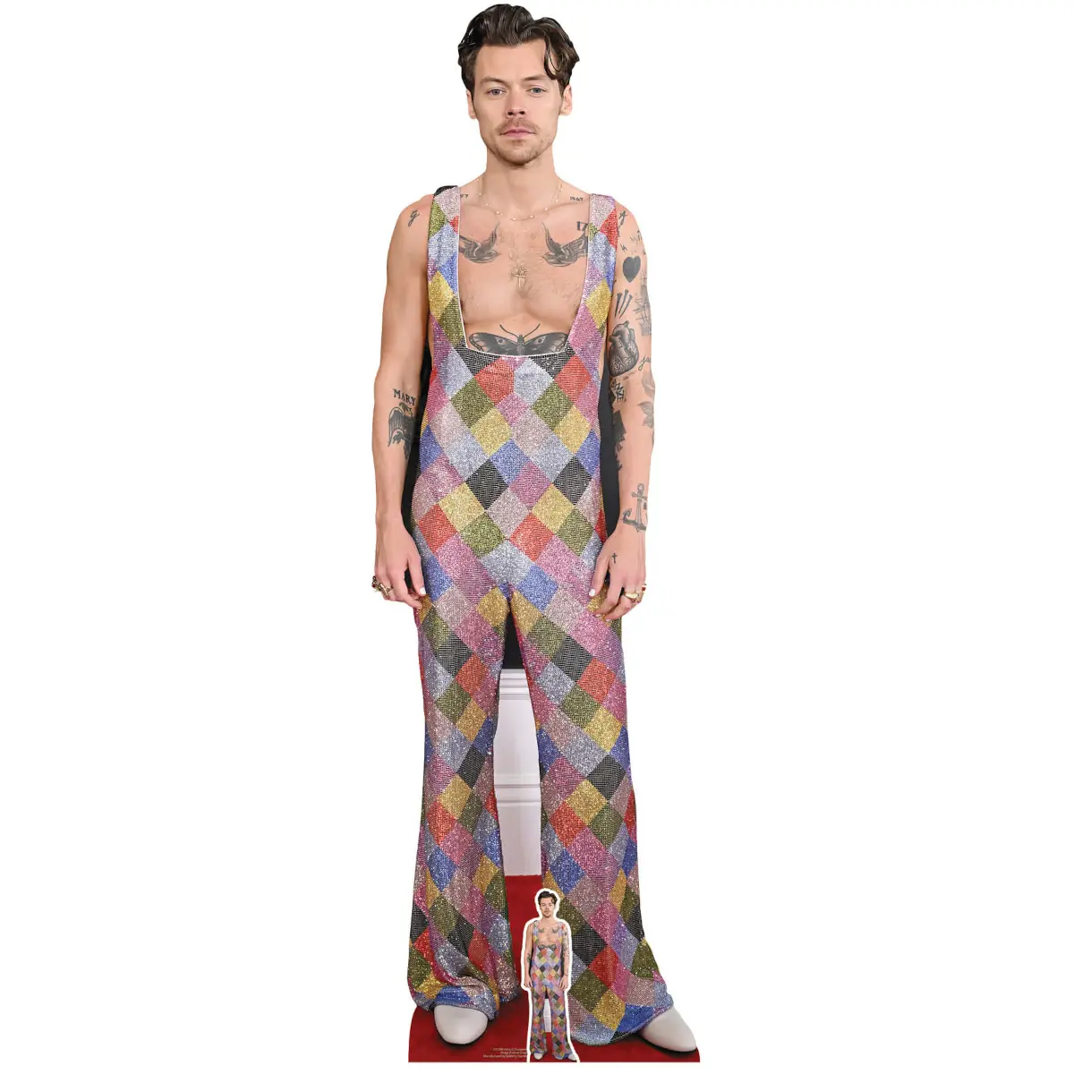 Harry Styles Dungarees English Singer Songwriter Lifesize + Mini Cardboard Cutout Front