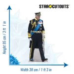King Charles III Marching Uniform British Royal Mini Cardboard Cutout Size