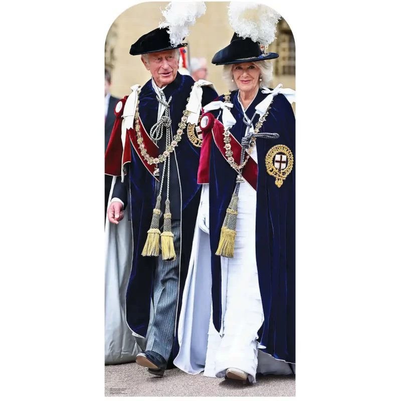 King Charles III & Queen Camilla Garter Lifesize Stand-In Cardboard Cutout Front