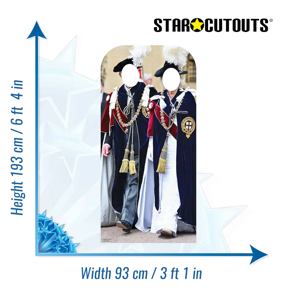 King Charles III & Queen Camilla Garter Lifesize Stand-In Cardboard Cutout Size