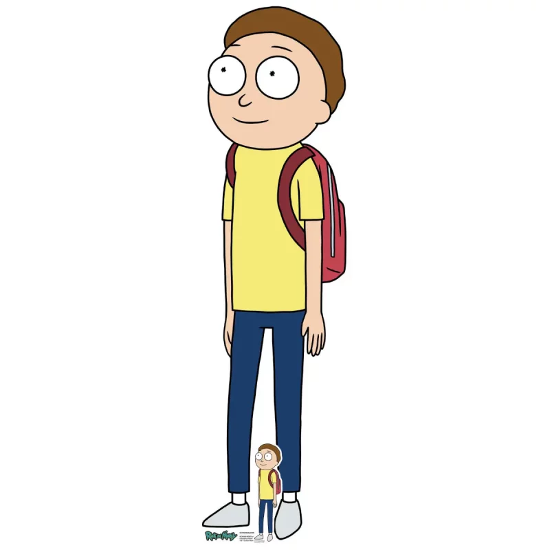 Morty Smith Rick And Morty Official Lifesize + Mini Cardboard Cutout Front