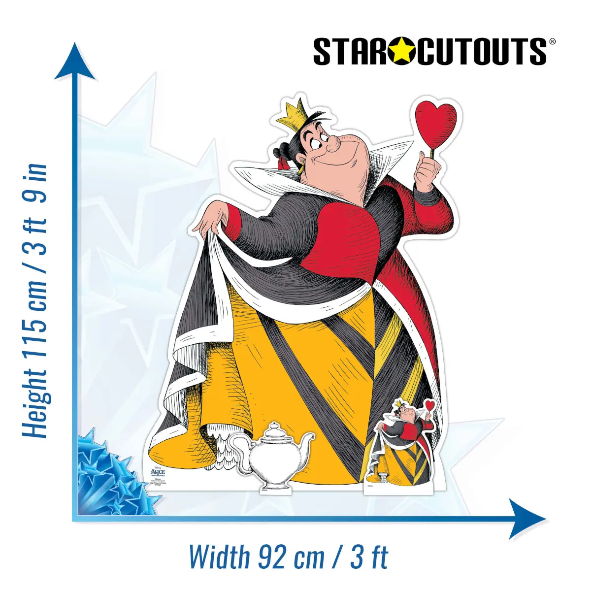 Queen of Hearts Disney Alice in Wonderland Official Medium + Minis Cardboard Cutout Size