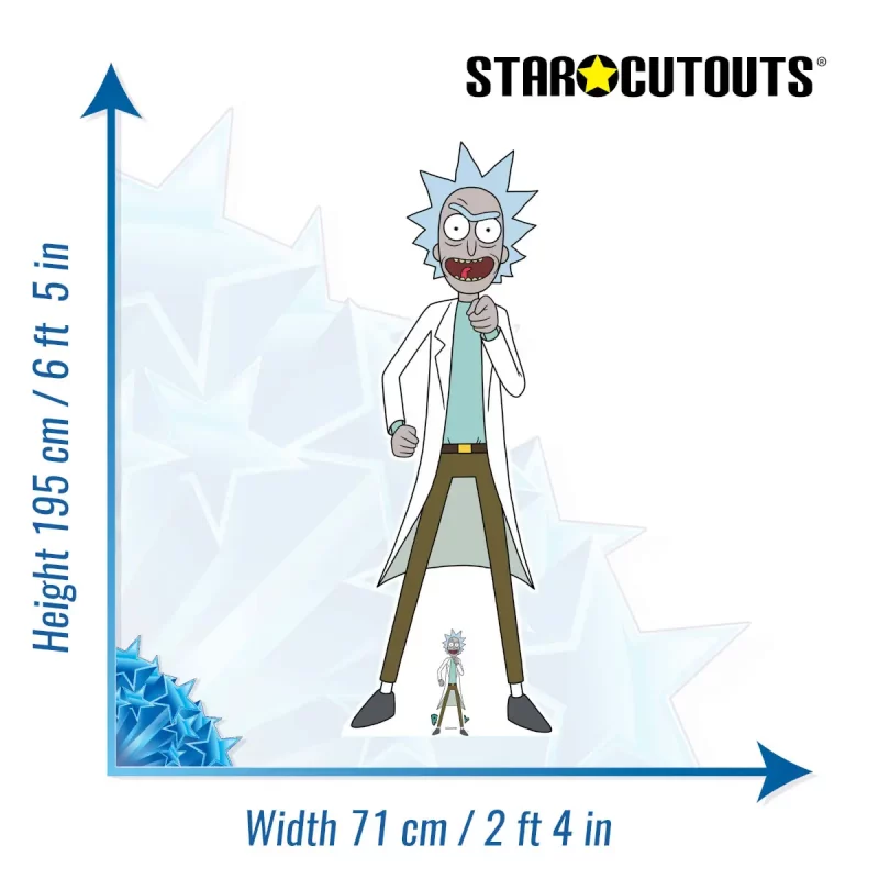 Rick Sanchez Scientist Rick And Morty Official Lifesize + Mini Cardboard Cutout Size