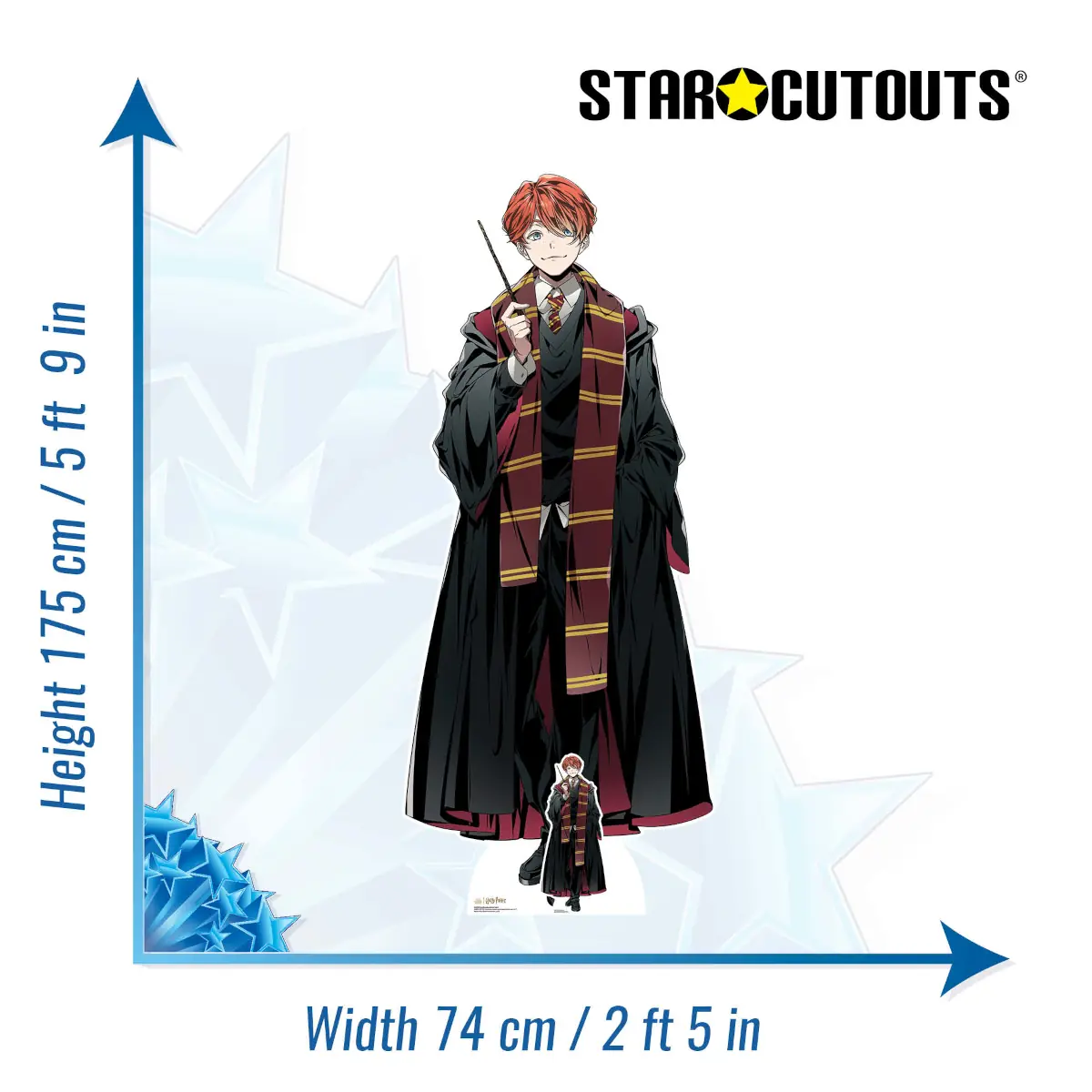 Ron Weasley Anime Style Harry Potter Official Lifesize + Mini Cardboard Cutout Size