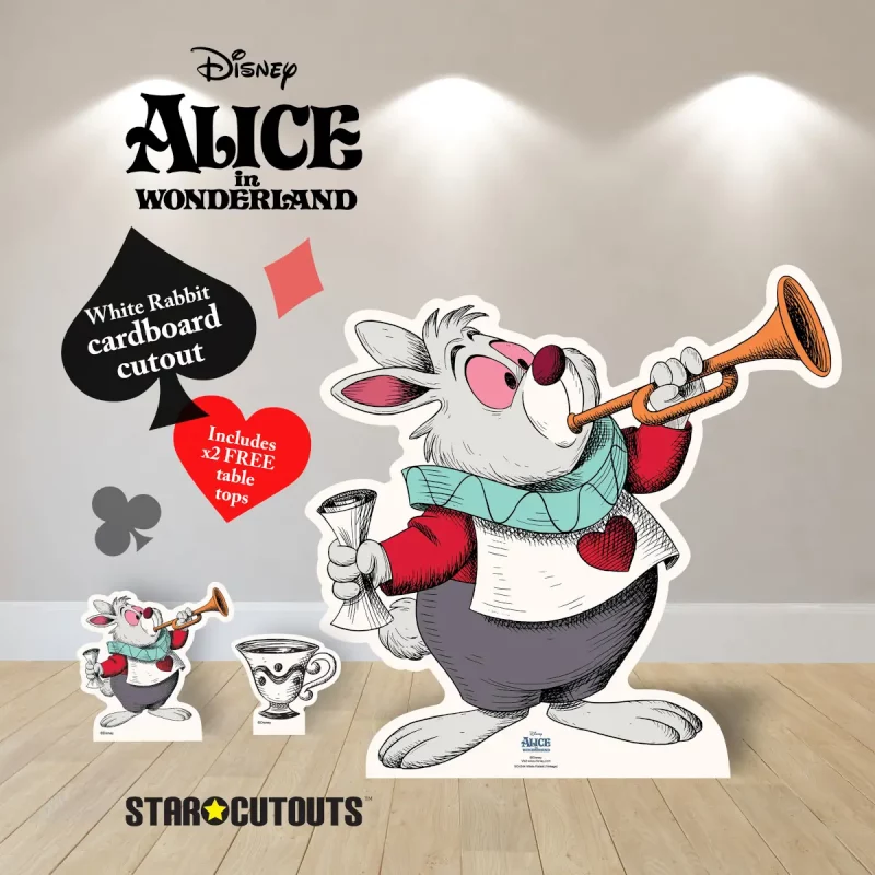 White Rabbit Disney Alice in Wonderland Official Small + Minis Cardboard Cutout Room