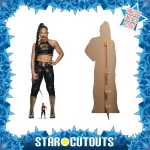 Bianca Belair Black Outfit WWE Official Lifesize + Mini Cardboard Cutout Frame