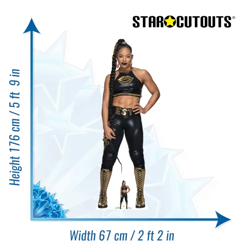 Bianca Belair Black Outfit WWE Official Lifesize + Mini Cardboard Cutout Size