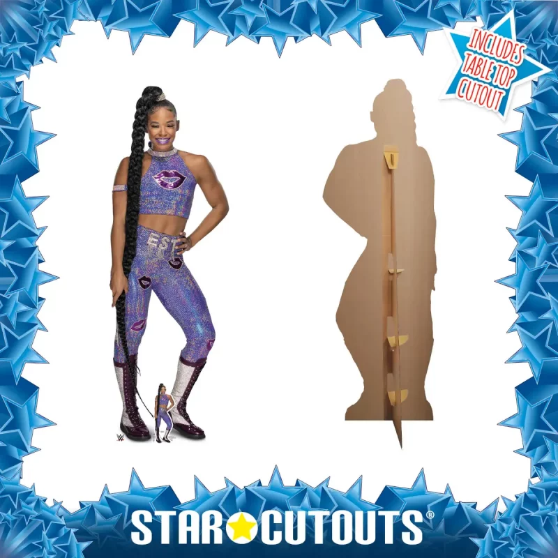 Bianca Belair Purple Outfit WWE Official Lifesize + Mini Cardboard Cutout Frame