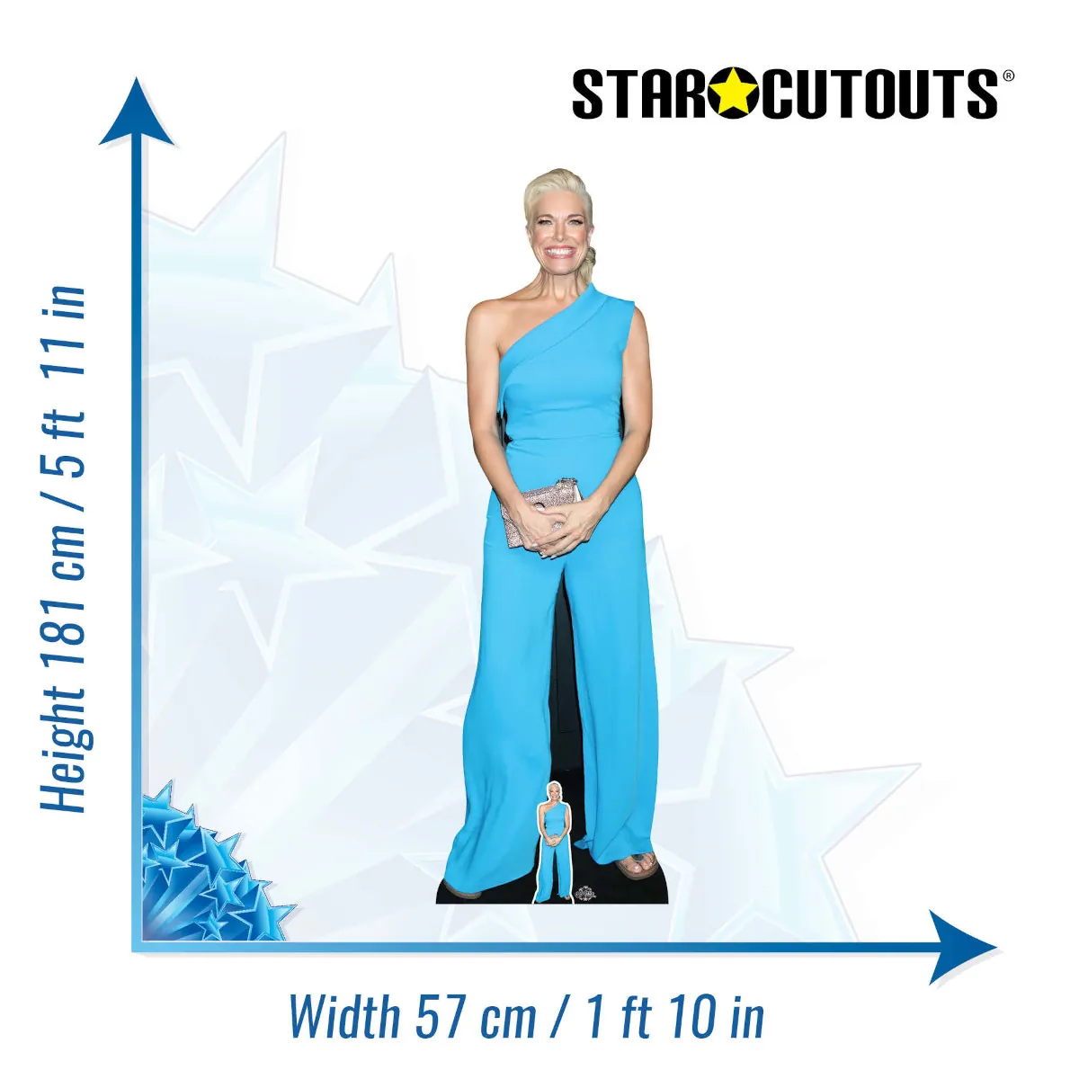 Hannah Waddingham Blue Outfit English Actress Lifesize + Mini Cardboard Cutout Size