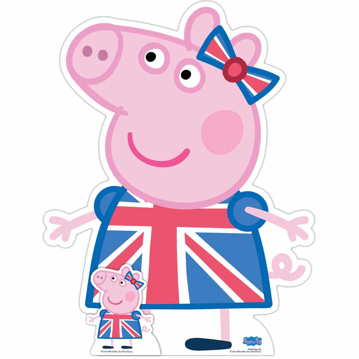Peppa Pig Union Jack Peppa Pig Official Large + Mini Cardboard Cutout Front
