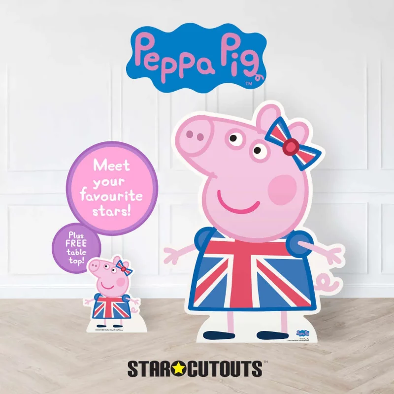 Peppa Pig Union Jack Peppa Pig Official Large + Mini Cardboard Cutout Room