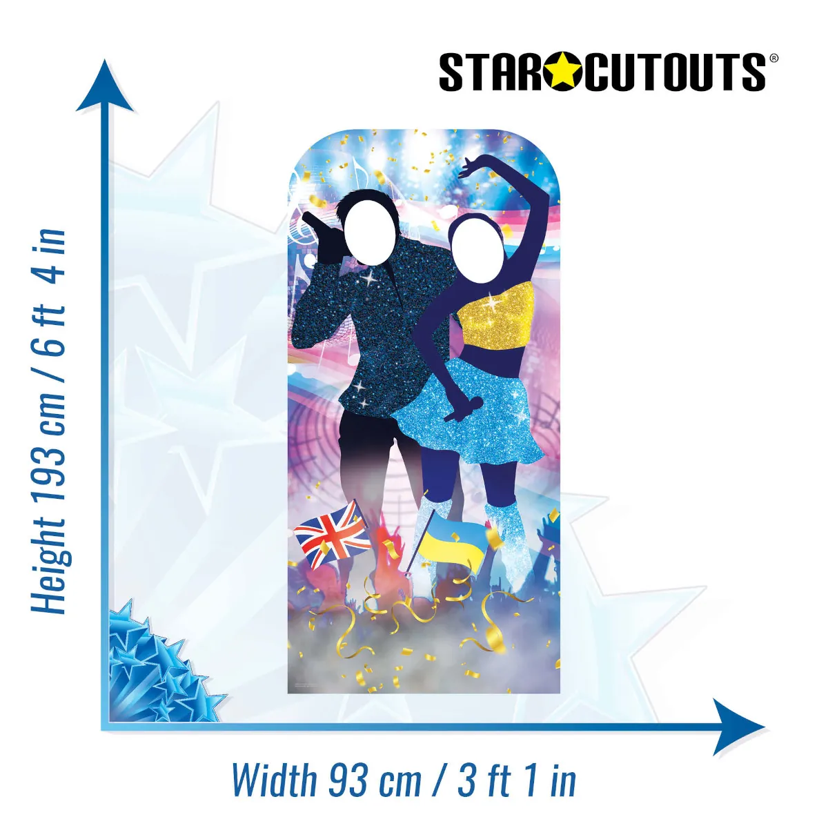 Song Contest Male & Female Lifesize Stand-In Cardboard Cutout Size