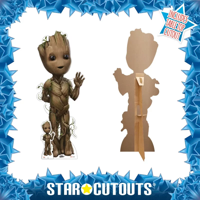 Baby Groot Guardians of the Galaxy Vol. 3 Official Lifesize + Mini Cardboard Cutout Frame