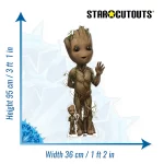Baby Groot Guardians of the Galaxy Vol. 3 Official Lifesize + Mini Cardboard Cutout Size