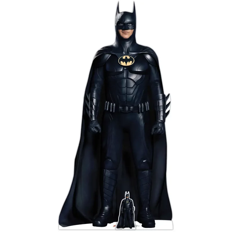Batman Michael Keaton The Flash Live Action 2023 Official Lifesize + Mini Cardboard Cutout Front