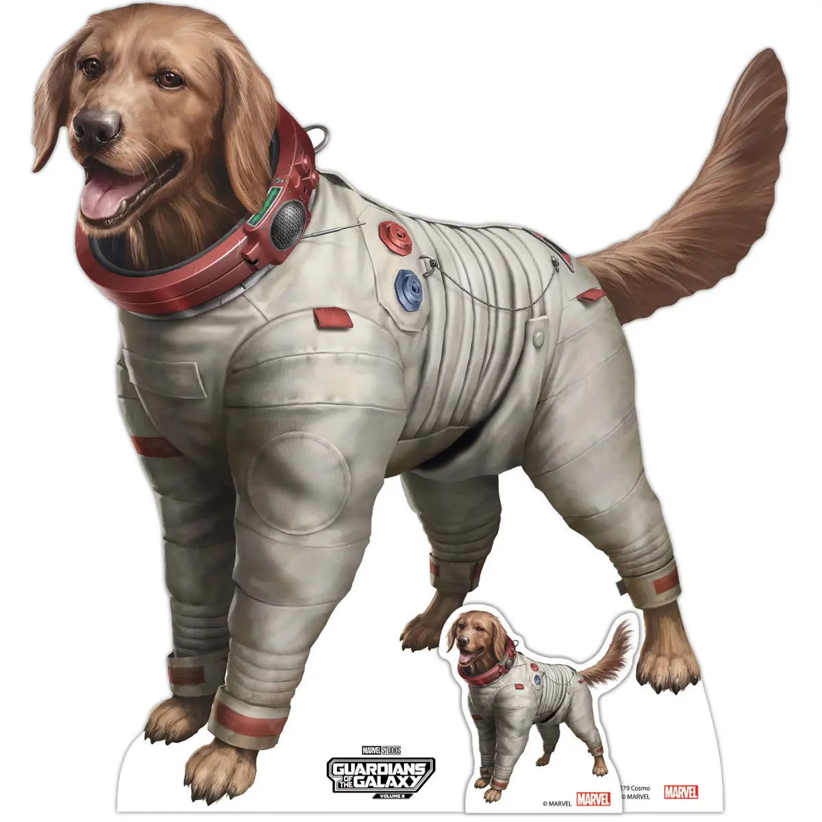 Cosmo The Space-dog Guardians of the Galaxy Vol. 3 Official Lifesize + Mini Cardboard Cutout Front