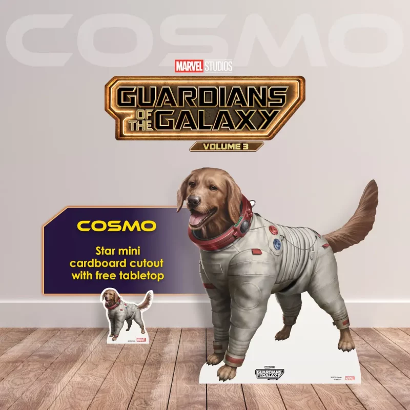 Cosmo The Space-dog Guardians of the Galaxy Vol. 3 Official Lifesize + Mini Cardboard Cutout Room