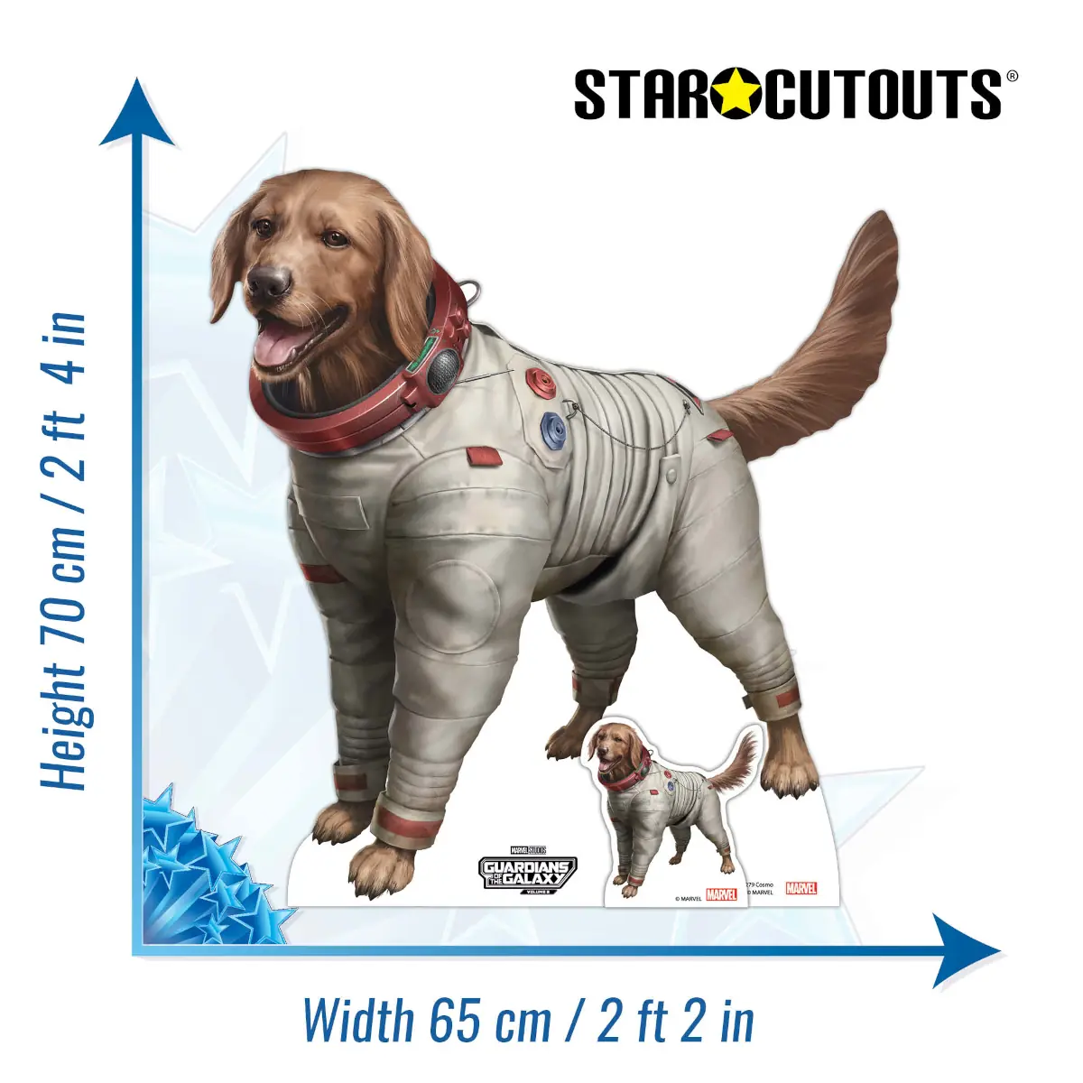 Cosmo The Space-dog Guardians of the Galaxy Vol. 3 Official Lifesize + Mini Cardboard Cutout Size