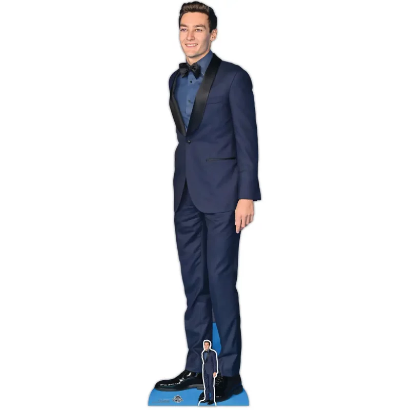 George Russell Blue Suit British Racing Driver Lifesize + Mini Cardboard Cutout Front
