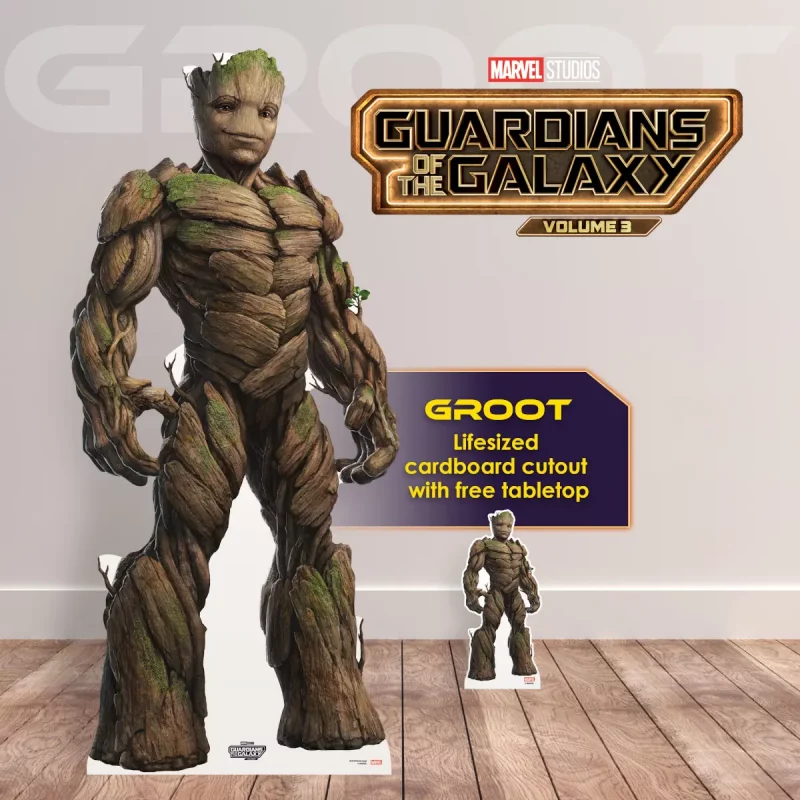 Groot Guardians of the Galaxy Vol. 3 Official Large + Mini Cardboard Cutout Room