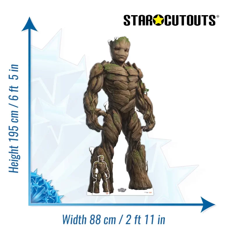 Groot Guardians of the Galaxy Vol. 3 Official Large + Mini Cardboard Cutout Size