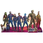 Guardians of the Galaxy Vol. 3 Group Official Lifesize + Mini Cardboard Cutout Front