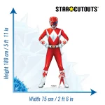 Red Power Ranger Official Lifesize + Mini Cardboard Cutout Standee Size