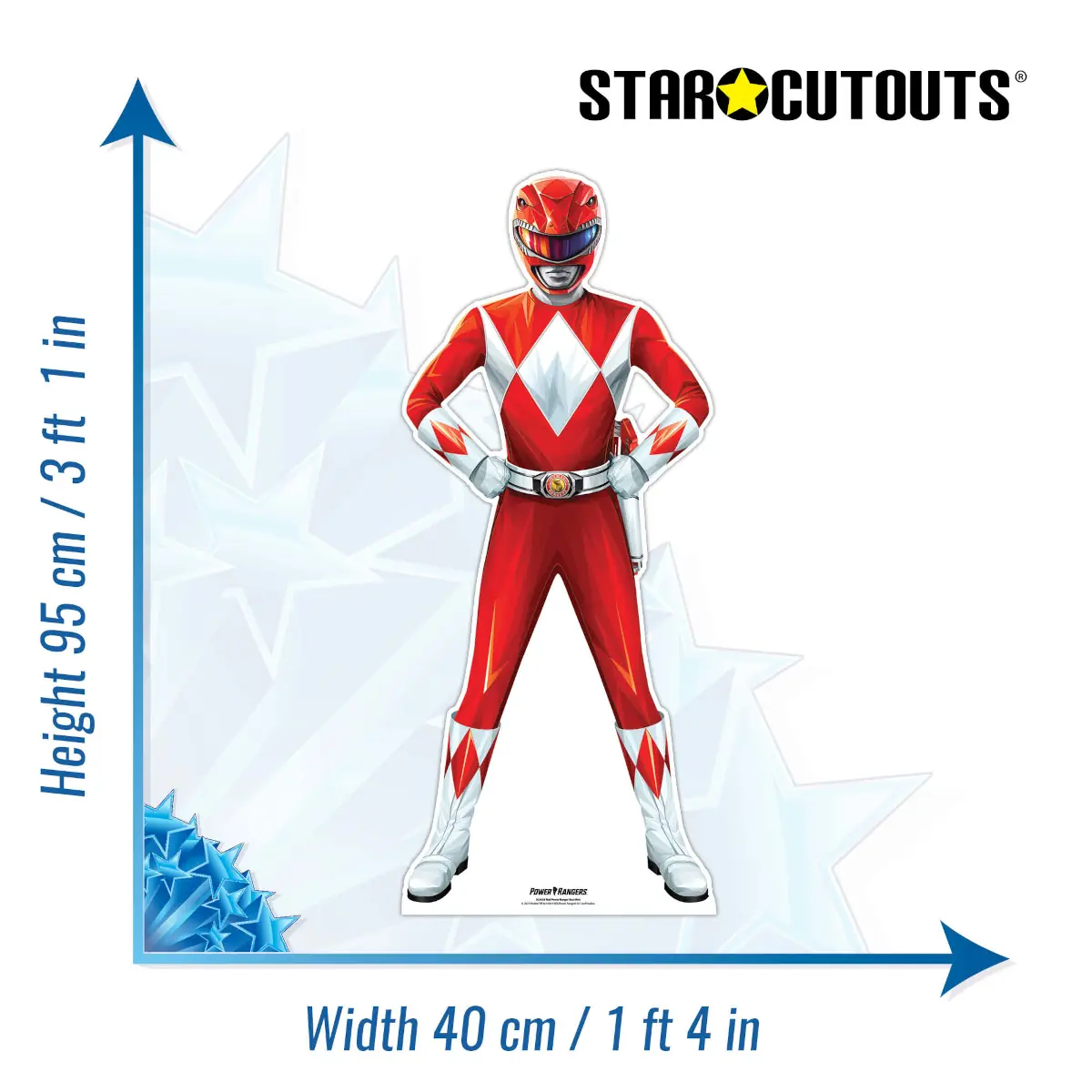 Red Power Ranger Official Mini Cardboard Cutout Standee Size