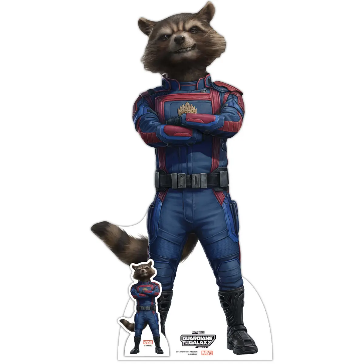 Rocket Raccoon Guardians of the Galaxy Vol. 3 Official Lifesize + Mini Cardboard Cutout Front