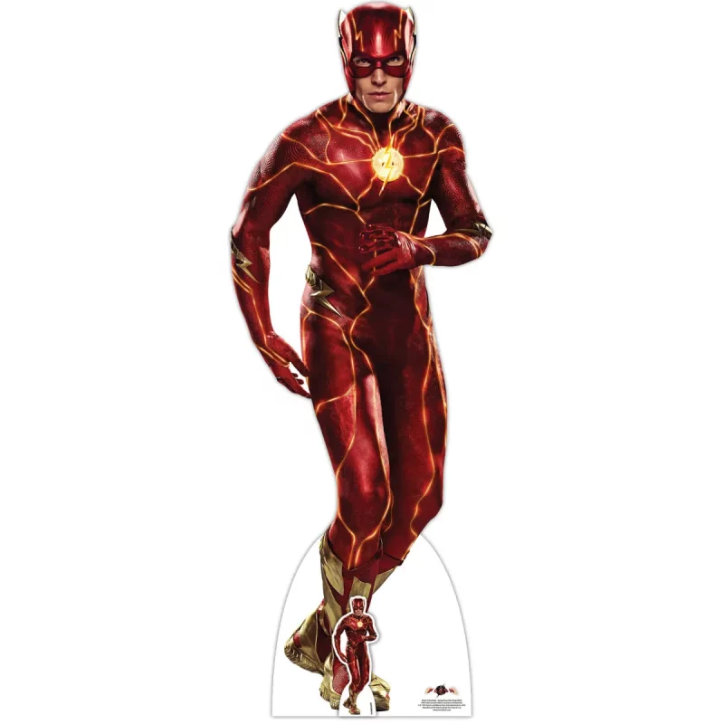 The Flash Live Action 2023 Action Pose Ezra Miller Official Lifesize + Mini Cardboard Cutout Front