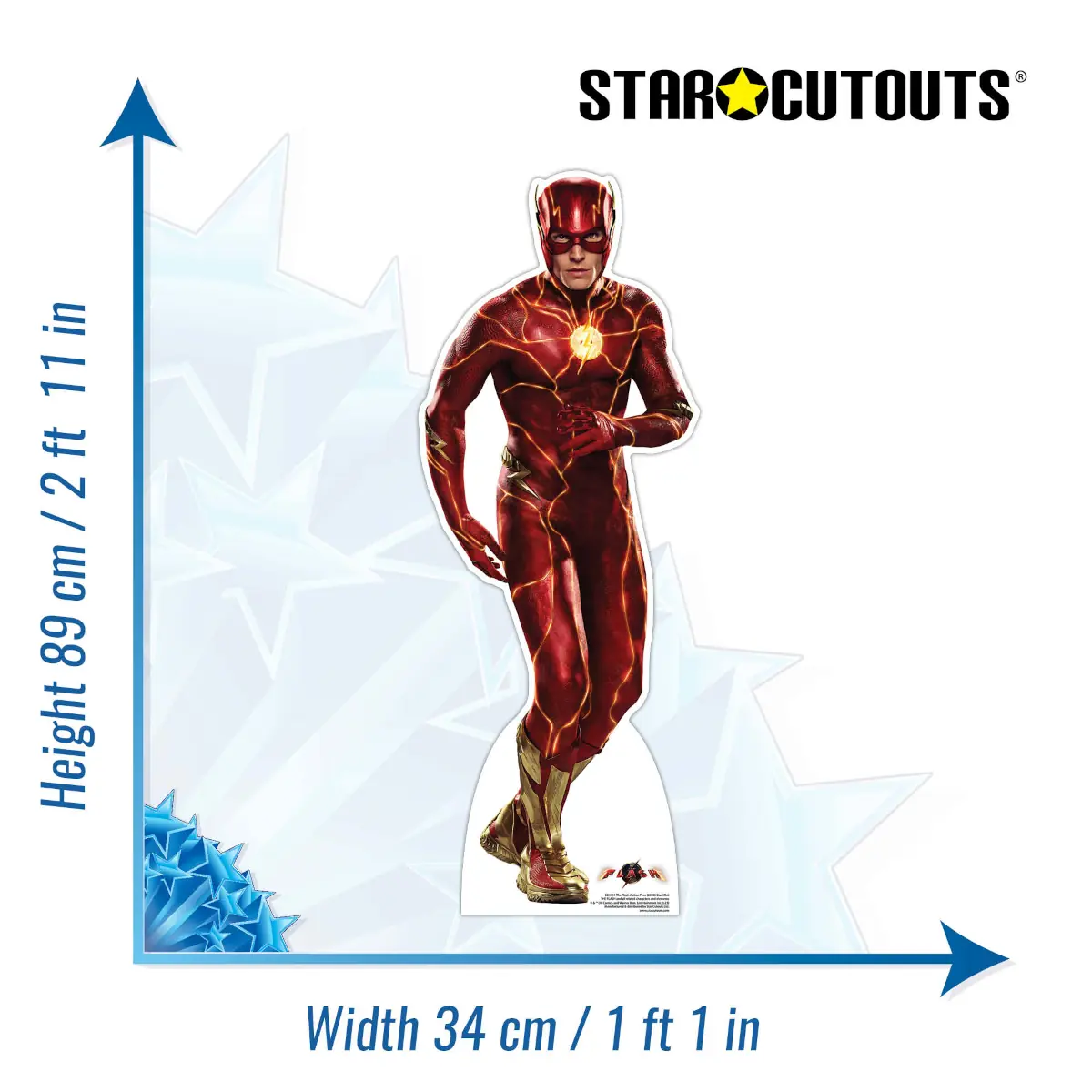 The Flash Live Action 2023 Action Pose Ezra Miller Official Mini Cardboard Cutout Size