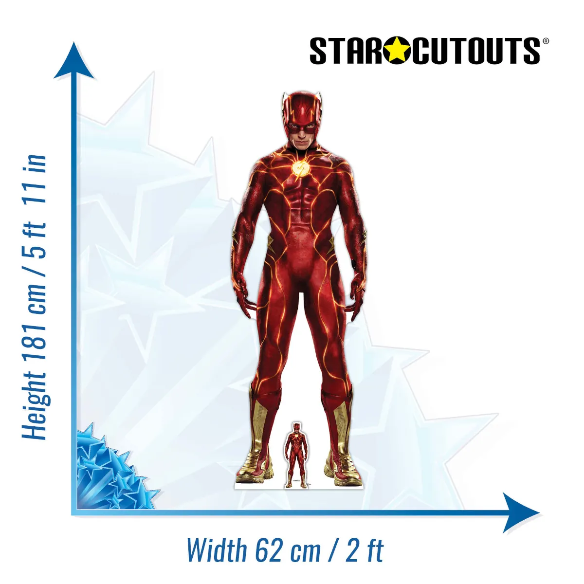 The Flash Live Action 2023 Ezra Miller Official Lifesize + Mini Cardboard Cutout Size
